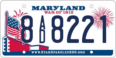 MD license plate 8AD8221