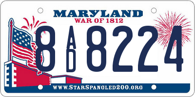 MD license plate 8AD8224