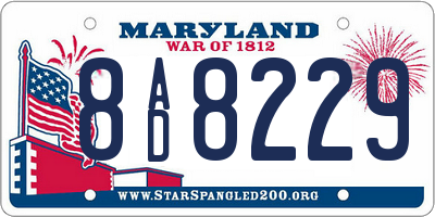 MD license plate 8AD8229