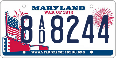 MD license plate 8AD8244