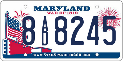 MD license plate 8AD8245