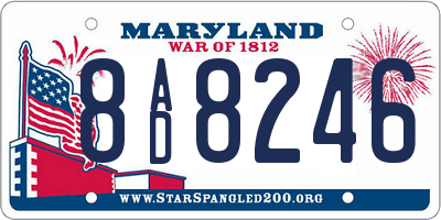 MD license plate 8AD8246