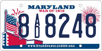 MD license plate 8AD8248