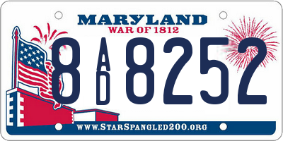 MD license plate 8AD8252