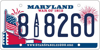 MD license plate 8AD8260
