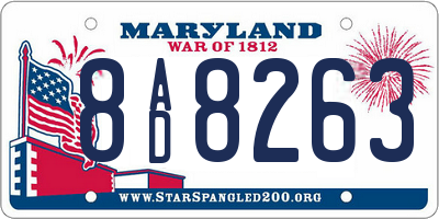 MD license plate 8AD8263