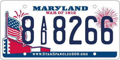 MD license plate 8AD8266