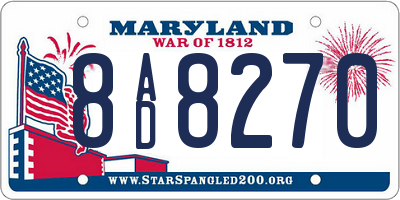 MD license plate 8AD8270