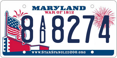 MD license plate 8AD8274
