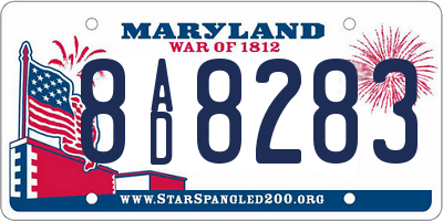 MD license plate 8AD8283