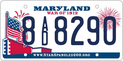 MD license plate 8AD8290