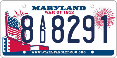 MD license plate 8AD8291