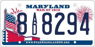 MD license plate 8AD8294