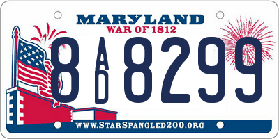 MD license plate 8AD8299