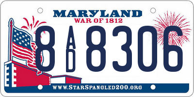 MD license plate 8AD8306