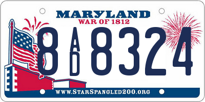 MD license plate 8AD8324