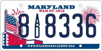 MD license plate 8AD8336