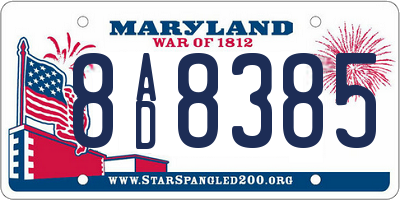 MD license plate 8AD8385