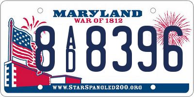 MD license plate 8AD8396