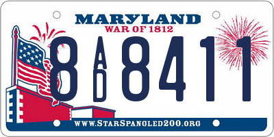 MD license plate 8AD8411