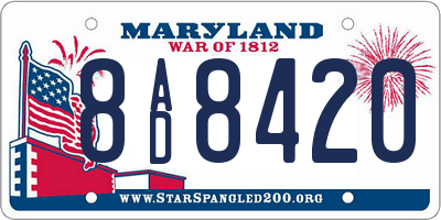 MD license plate 8AD8420