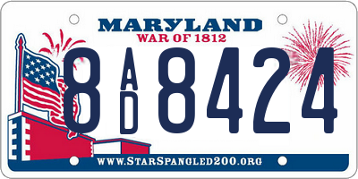 MD license plate 8AD8424