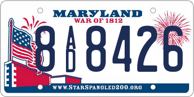 MD license plate 8AD8426