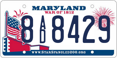 MD license plate 8AD8429