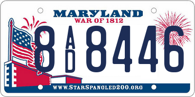 MD license plate 8AD8446