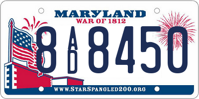 MD license plate 8AD8450