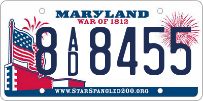 MD license plate 8AD8455