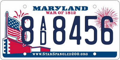 MD license plate 8AD8456