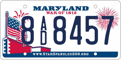 MD license plate 8AD8457