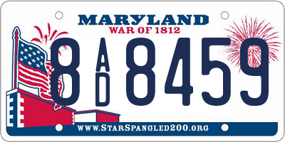 MD license plate 8AD8459
