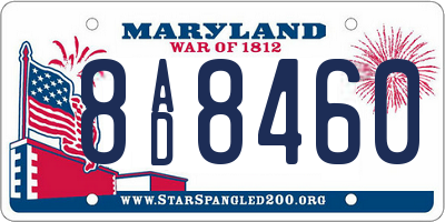 MD license plate 8AD8460