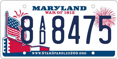 MD license plate 8AD8475