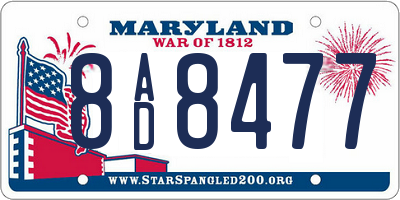 MD license plate 8AD8477