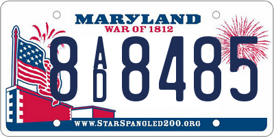 MD license plate 8AD8485