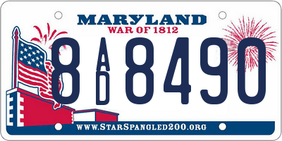 MD license plate 8AD8490