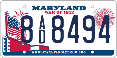 MD license plate 8AD8494