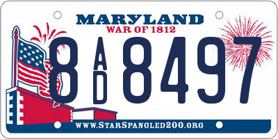 MD license plate 8AD8497