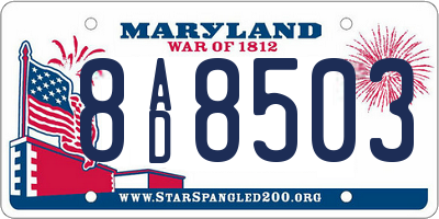 MD license plate 8AD8503