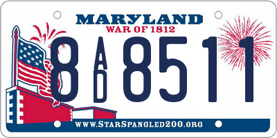 MD license plate 8AD8511