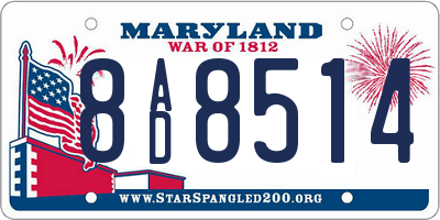 MD license plate 8AD8514