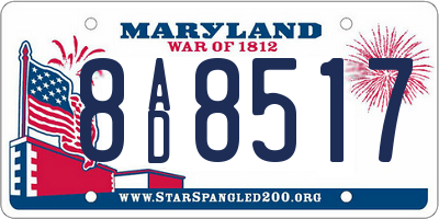 MD license plate 8AD8517