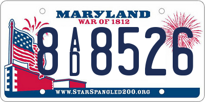 MD license plate 8AD8526