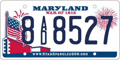 MD license plate 8AD8527