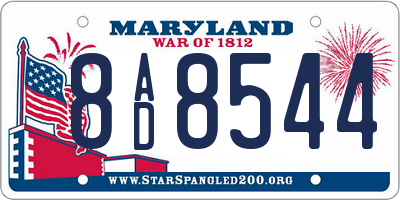 MD license plate 8AD8544