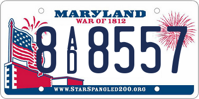 MD license plate 8AD8557