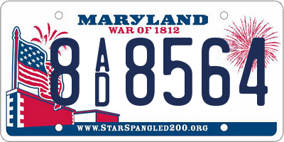 MD license plate 8AD8564